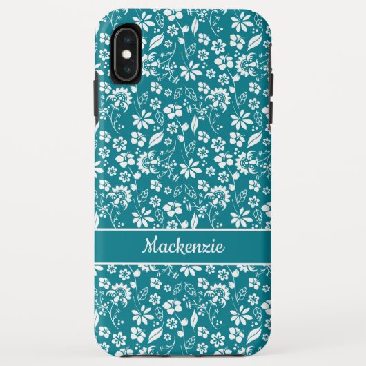 Modern Blauwgroen Turquoise Tropical Floral Patter Case-Mate iPhone Case (Achterkant)