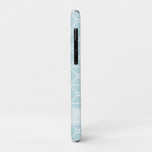 Modern Blauwgroen turquoise wit patroon gepersonal Case-Mate iPhone Case (Achterkant/links)