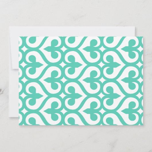 Modern Blauwgroen uitnodiging voor weddenschappen (Achterkant)