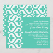 Modern Blauwgroen uitnodiging voor weddenschappen (Voorkant / Achterkant)