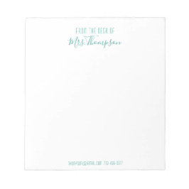 Modern Blauwgroen van het bureau van het Manuscrip Notitieblok