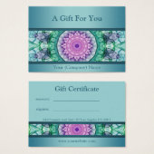Modern blauwgroen waterlelie mandala cadeaubon visitekaartje (Voorkant /achterkant)