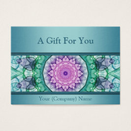 Modern blauwgroen waterlelie mandala cadeaubon visitekaartje