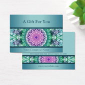 Modern blauwgroen waterlelie mandala cadeaubon visitekaartje (Bureau)