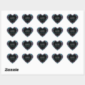 Modern Blauwgroen wit patroon Save the Date Love Hart Sticker (Vel)