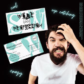 Modern Blauwgroen wit zwart met Logo en monogram Visitekaartje