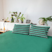 Modern Blauwgroen zwart Chevron Pattern Kussensloop