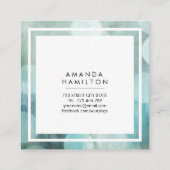 Modern bleek blauw Bokeh Glitter Mode & Beauty Vierkante Visitekaartje (Achterkant)