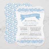 Modern Bleek Blauw Paraplu Baby shower Kaart (Voorkant / Achterkant)