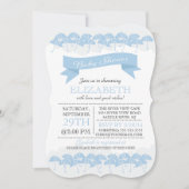 Modern Bleek Blauw Paraplu Baby shower Kaart (Voorkant)