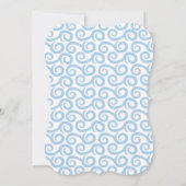 Modern Bleek Blauw Paraplu Baby shower Kaart (Achterkant)