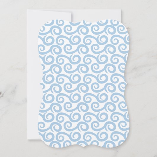 Modern Bleek Blauw Paraplu Baby shower Kaart (Achterkant)