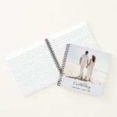 Modern Bleek Blue Photo Wedding Guest Book Notitieboek (Binnen)