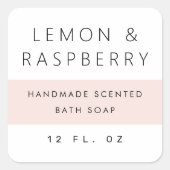 Modern bleek blush roze kleur blokproduct vierkante sticker (Voorkant)