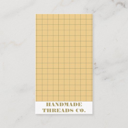 Modern Bleek geel geruit patroon QR-code Visitekaartje (Voorkant)