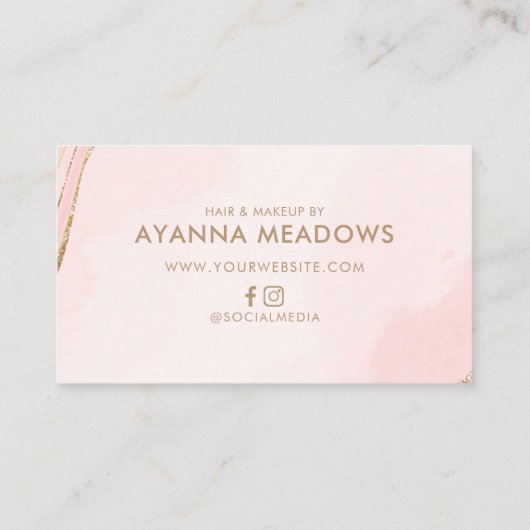 Modern Bleek Roze en Tan Loyalty Kaart Visitekaartje (Achterkant)