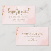 Modern Bleek Roze en Tan Loyalty Kaart Visitekaartje (Voorkant / Achterkant)