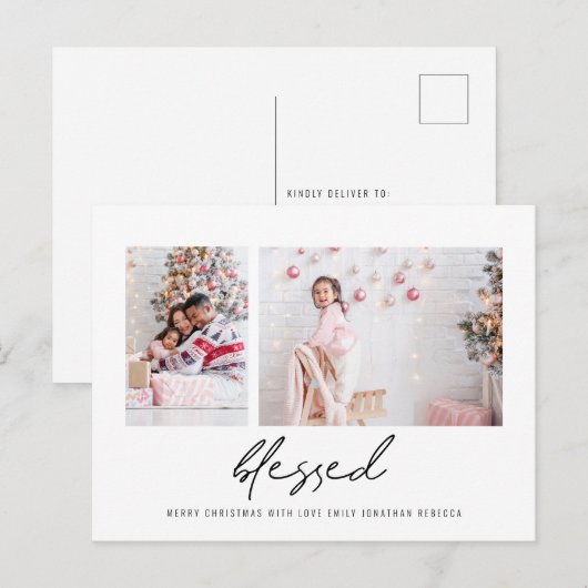 Modern Blessed 2 voor kerstmis Briefkaart (Voorkant / Achterkant)