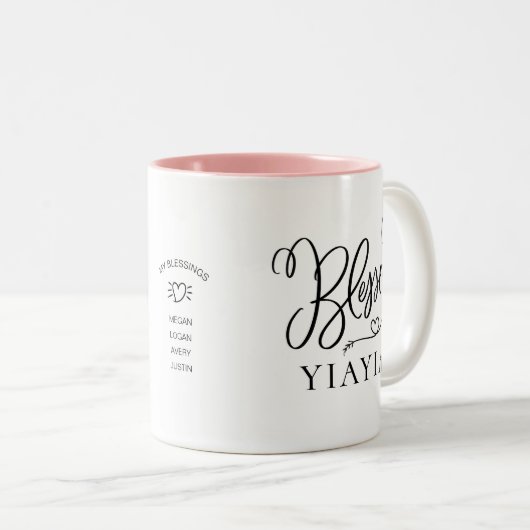 Modern Blessed Yiayia Coffee Mok (Voorkant rechts)