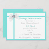 Modern Bling & Bow Chic Vrijgezellenfeest Party Kaart (Voorkant / Achterkant)