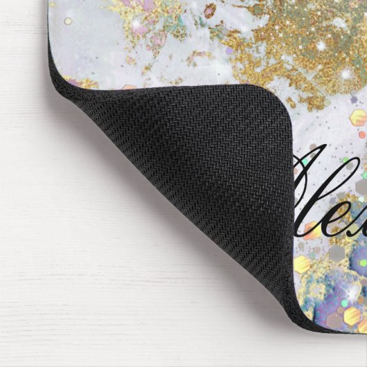 Modern Bling Sparkles Glitter Gold Galaxy Stars Muismat (Hoek)