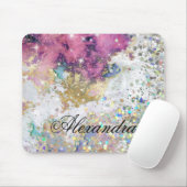 Modern Bling Sparkles Glitter Gold Galaxy Stars Muismat (Met muis)