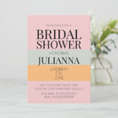 Modern Block Roze Mint Bright VRIJGEZELLENFEEST Kaart (Staand voorkant)