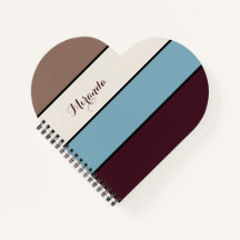 Modern Block Stripes Jouw naam Heart Shaped