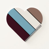 Modern Block Stripes Jouw naam Heart Shaped Notitieboek (Achterkant)