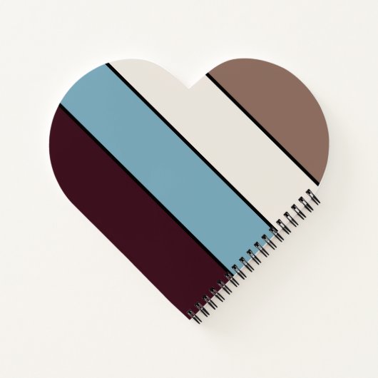 Modern Block Stripes Jouw naam Heart Shaped Notitieboek (Achterkant)