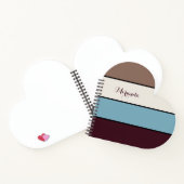 Modern Block Stripes Jouw naam Heart Shaped Notitieboek (Binnen)