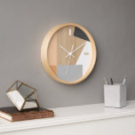 Modern Block Stripes Pattern Art over Faux Woodgra<br><div class="desc">Moderne witte, donkere en lichte grijze, en pastel bleek oranje blokpatroon op een lichtbeige kleurde faux-houten achtergrond. Klassieke retro-chic, elegant maar eenvoudig basisontwerp voor de artistieke home décor mode ontwerper, populaire hiphendsetter, grillig filmpje van de middeleeuwse stijl. Verkrijgbaar op originele, klastige, leuke en trendy interieuraccenten & accessoires voor de decoratie...</div>