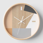 Modern Block Stripes Pattern Art over Faux Woodgra (Voorkant)