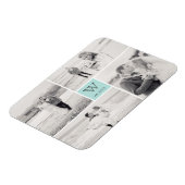 Modern Block Wedding Monogram Photo Collage Magnet Magneet (Linkerzijde)