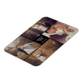Modern Block Wedding Monogram Photo Collage Magnet Magneet (Linkerzijde)