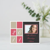 Modern Blocks Afstuderen Aankondiging (roze) (Staand voorkant)