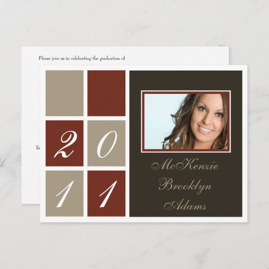 Modern Blocks Afstuderen Aankondiging (Rust) (Voorkant / Achterkant)