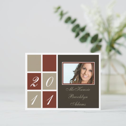 Modern Blocks Afstuderen Aankondiging (Rust) (Staand voorkant)