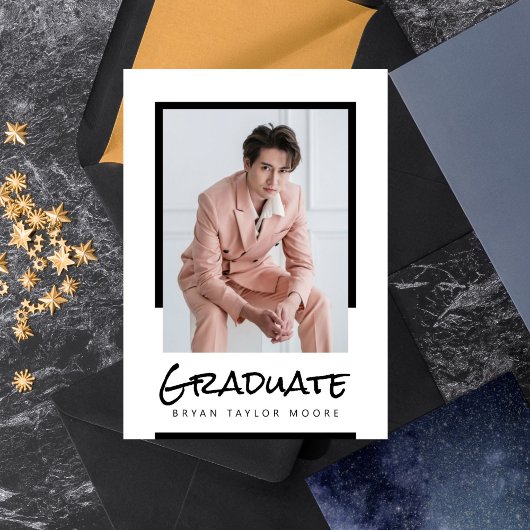 Modern Blocks Afstuderen foto aankondiging