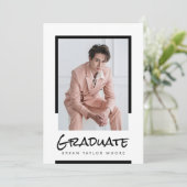 Modern Blocks Afstuderen foto aankondiging (Staand voorkant)