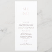 Modern Bloem Boheem Roos Huwelijksmenu Menu (Achterkant)