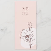 Modern Bloem Boheem Roos Huwelijksmenu Menu (Voorkant)