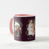 Modern Bloem Kerst Foto Frame Mok (Voorkant links)