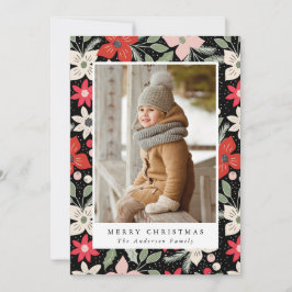 Modern Bloem | Kerst Fotokaart Feestdagenkaart