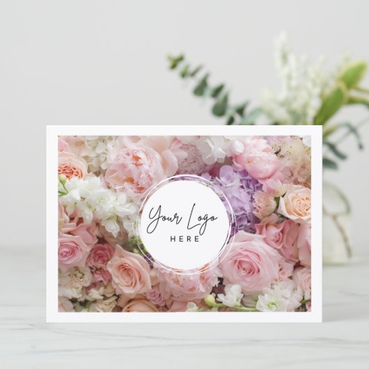Modern Bloem Logo QR Code Cadeaubon (Staand voorkant)