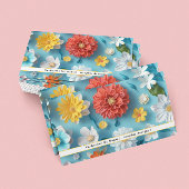 Modern Bloemblauw Rood Wit Visitekaartje