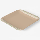 Modern Bloemen Accented Square Papieren Bordje (Gebogen)