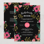 Modern Bloemen Bachelorette Weekend Kaart (Voorkant / Achterkant)