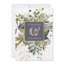 Modern Bloemen Blauw & Groen w Ampersand Bruiloft