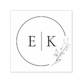 Modern Bloemen Bruiloftsmonogram Zelfinktende Stempel (Design)